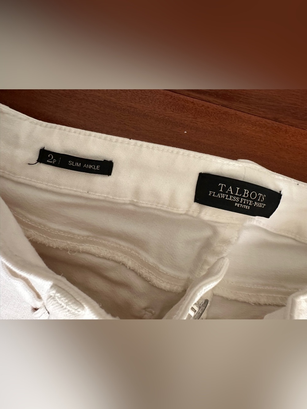 Talbots Flawless Five-Pocket Slim Ankle White Jeans Women’s Petite 2P - Picture 7 of 10